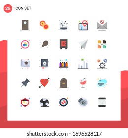 25 Universal Flat Colors Set for Web and Mobile Applications mail; email; grand; success; navigation Editable Vector Design Elements