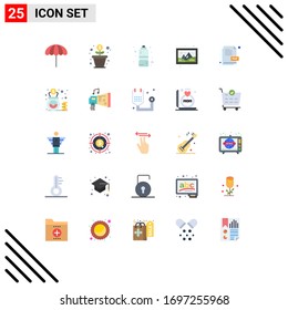 25 Colores planos universales configurados para archivo de aplicaciones Web y móviles; hobby; dieta; aficiones; elementos de diseño de vectores editables de imagen