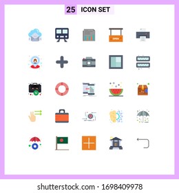 25 Universal Flat Colors Set for Web and Mobile Applications board; times; train; paper; market Editable Vector Design Elements