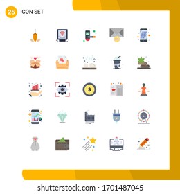 25 Universal Flat Colors Set for Web and Mobile Applications code; message; plumbing; mail; lock Editable Vector Design Elements
