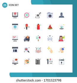 25 Universal Flat Colors Set for Web and Mobile Applications woman; avatar; options; folder; download Editable Vector Design Elements