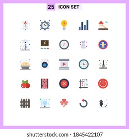 25 Universal Flat Colors Set for Web and Mobile Applications cellular; park; light; water; graph Editable Vector Design Elements