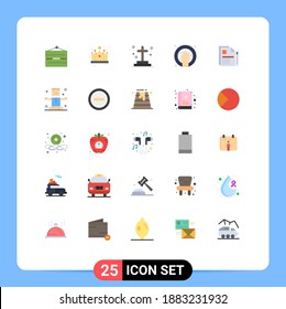 25 Universal Flat Colors Set for Web and Mobile Applications spa; chispa de mano; tapón; mano; elementos de diseño de vectores editables graves
