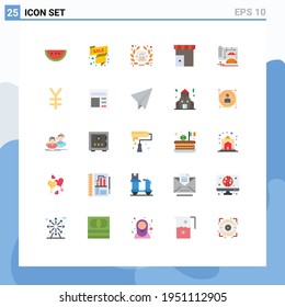 25 Universal Flat Colors Set for Web and Mobile Applications architecture; shop; barista; marketplace; building Editable Vector Design Elements
