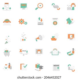 25 universal flat icon vector design 