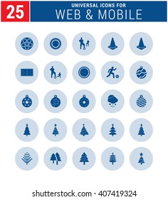 25 Universal icon set. simple pictogram minimal, flat, solid, mono, monochrome, plain, contemporary style. Vector illustration web internet design elements