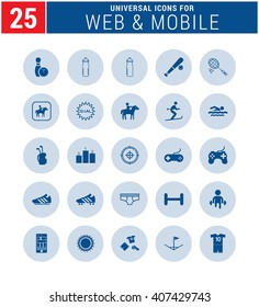 25 Universal icon set. simple pictogram minimal, flat, solid, mono, monochrome, plain, contemporary style. Vector illustration web internet design elements
