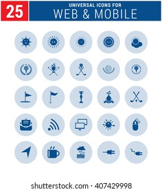 25 Universal icon set. simple pictogram minimal, flat, solid, mono, monochrome, plain, contemporary style. Vector illustration web internet design elements
