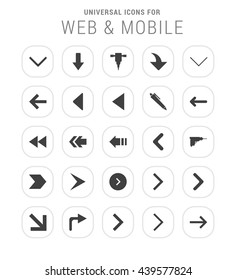 25 Universal icon set. simple pictogram minimal, flat, solid, mono, monochrome, plain, contemporary style. Vector illustration web internet design elements