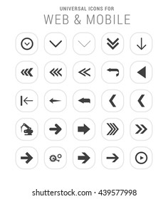 25 Universal icon set. simple pictogram minimal, flat, solid, mono, monochrome, plain, contemporary style. Vector illustration web internet design elements