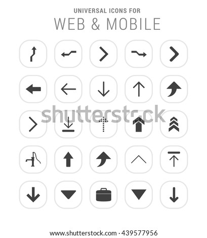 25 Universal icon set. simple pictogram minimal, flat, solid, mono, monochrome, plain, contemporary style. Vector illustration web internet design elements