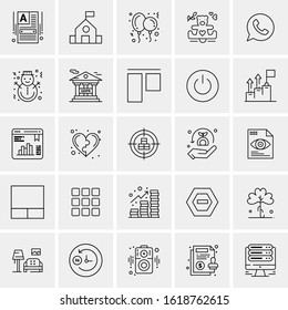 25 Universal Icons Vector illustration