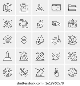 25 Universal Icons Vector illustration  Creative Beauitful Icon Illustration to use in Print and Web Related project.
