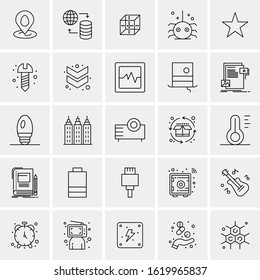 25 Universal Icons Vector illustration  Creative Beauitful Icon Illustration to use in Print and Web Related project.