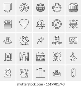 25 Universal Icons Vector illustration  Creative Beauitful Icon Illustration to use in Print and Web Related project.
