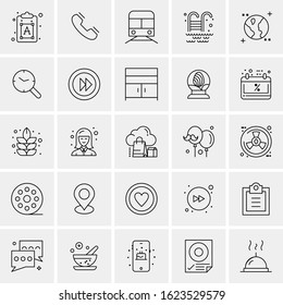 25 Universal Icons Vector illustration Creative Icon Illustration to use in web and Mobile Related project.