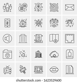 25 Universal Icons Vector illustration Creative Icon Illustration to use in web and Mobile Related project.