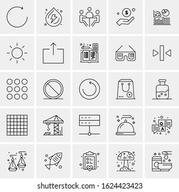 25 Universal Icons Vector illustration Creative Beauitful Icon Illustration to use in Print and Web Related project.