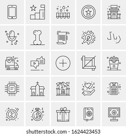 25 Universal Icons Vector illustration Creative Beauitful Icon Illustration to use in Print and Web Related project.
