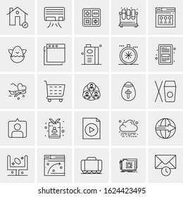 25 Universal Icons Vector illustration Creative Beauitful Icon Illustration to use in Print and Web Related project.