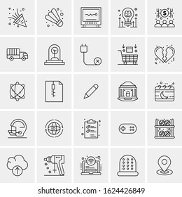 25 Universal Icons Vector illustration Creative Beauitful Icon Illustration to use in Print and Web Related project.