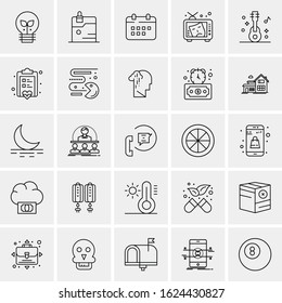 25 Universal Icons Vector illustration. Creative Icon Illustration to use in web and Mobile Related project.