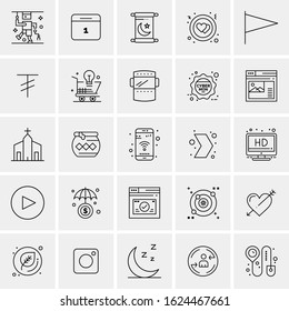 25 Universal Icons Vector illustration. Creative Beauitful Icon Illustration to use in Print and Web Related project.