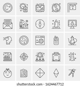 25 Universal Icons Vector illustration. Creative Beauitful Icon Illustration to use in Print and Web Related project.