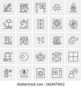 25 Universal Icons Vector illustration. Creative Beauitful Icon Illustration to use in Print and Web Related project.