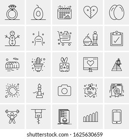 25 Universal Icons Vector illustration