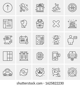 25 Universal Icons Vector illustration