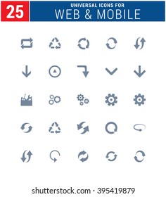25 Universal Icons For Web and Mobile. web icons for business, finance and communication
