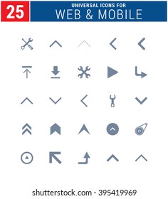 25 Universal Icons For Web and Mobile. web icons for business, finance and communication
