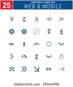 25 Universal Icons For Web and Mobile. web icons for business, finance and communication
