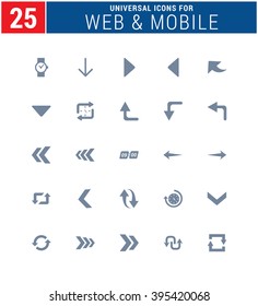 25 Universal Icons For Web and Mobile. web icons for business, finance and communication
