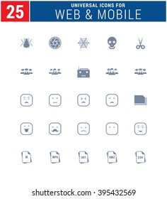 25 Universal Icons For Web and Mobile. web icons for business, finance and communication