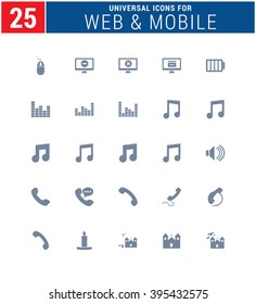 25 Universal Icons For Web and Mobile. web icons for business, finance and communication