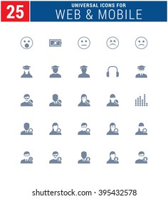 25 Universal Icons For Web and Mobile. web icons for business, finance and communication