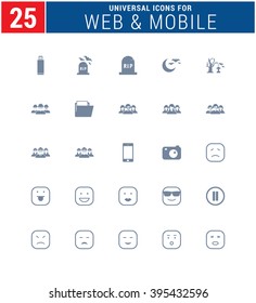 25 Universal Icons For Web and Mobile. web icons for business, finance and communication