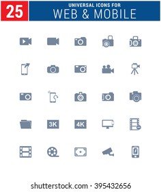 25 Universal Icons For Web and Mobile. web icons for business, finance and communication