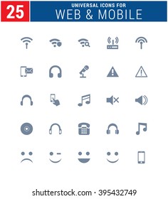 25 Universal Icons For Web and Mobile. web icons for business, finance and communication