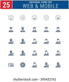 25 Universal Icons For Web and Mobile. web icons for business, finance and communication