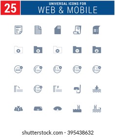 25 Universal Icons For Web and Mobile. web icons for business, finance and communication