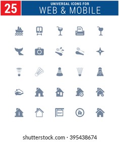 25 Universal Icons For Web and Mobile. web icons for business, finance and communication