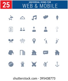 25 Universal Icons For Web and Mobile. web icons for business, finance and communication