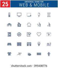 25 Universal Icons For Web and Mobile. web icons for business, finance and communication