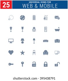 25 Universal Icons For Web and Mobile. web icons for business, finance and communication