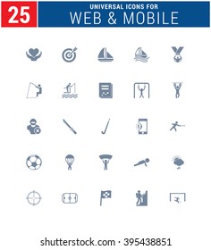 25 Universal Icons For Web and Mobile. web icons for business, finance and communication