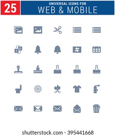 25 Universal Icons For Web and Mobile. web icons for business, finance and communication
