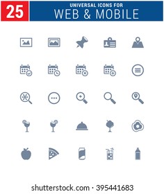 25 Universal Icons For Web and Mobile. web icons for business, finance and communication